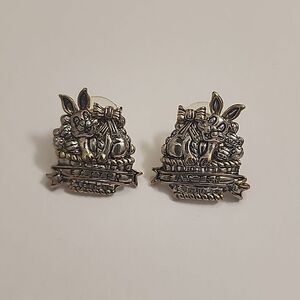 MJ Vintage Easter Earrings Gold and Silver Tone